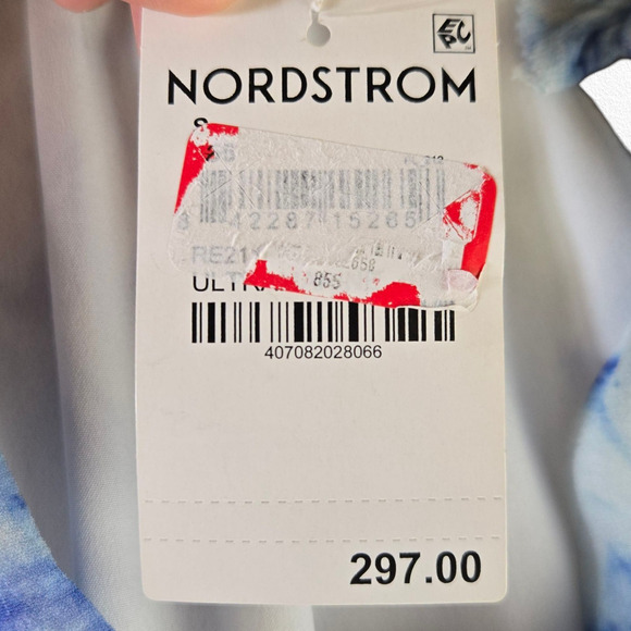 Saylor Blue Marble Print Halter Maxi Dress Sleeveless Tassel Belt Size Small - Picture 7 of 10